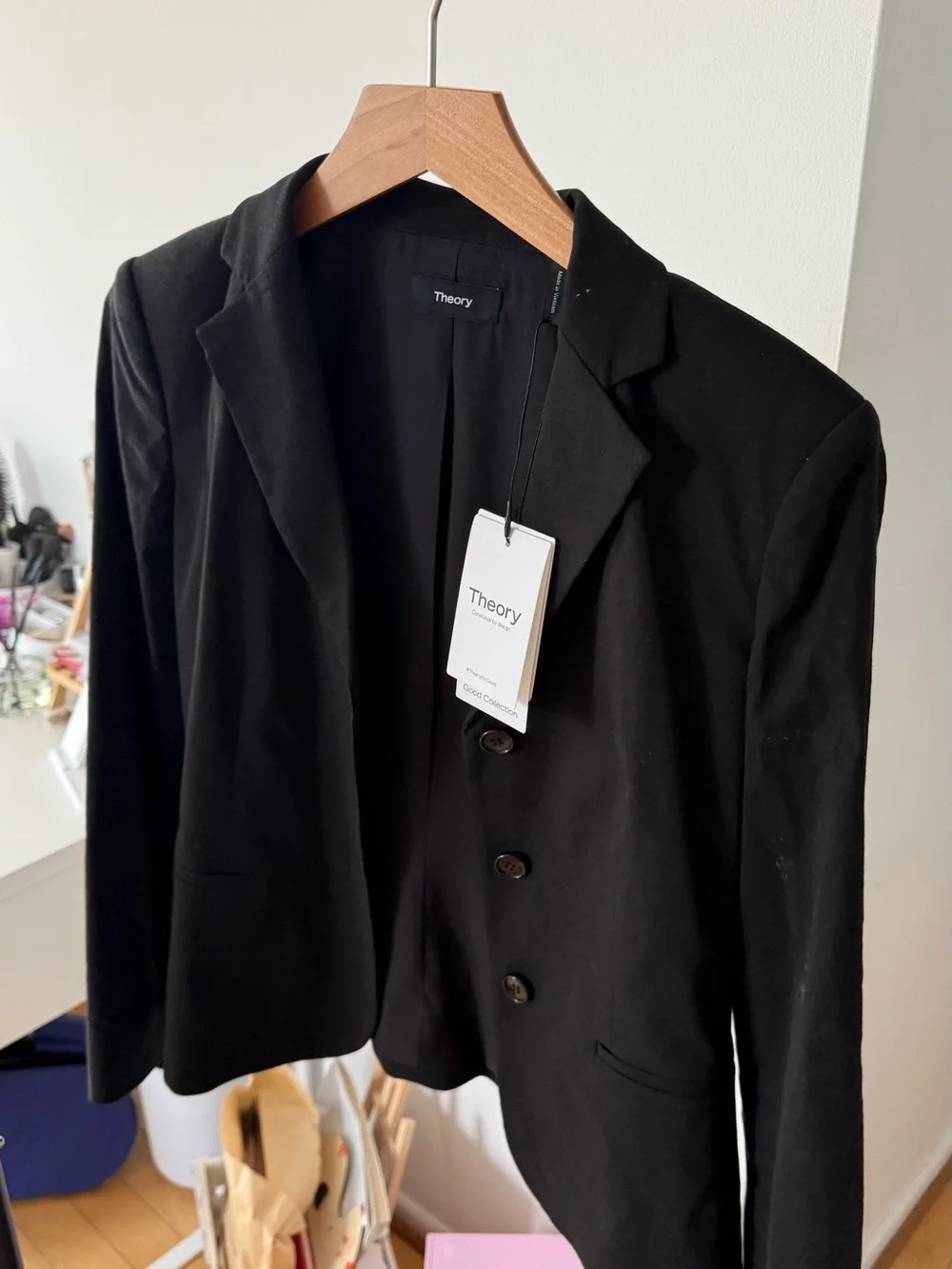 Theory Black Women's Single-Breasted Tailored Blazer